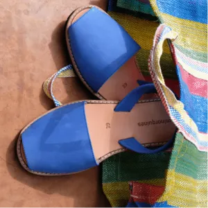 Minorquines Avarca Nubuck Sandals | Blue Ocean