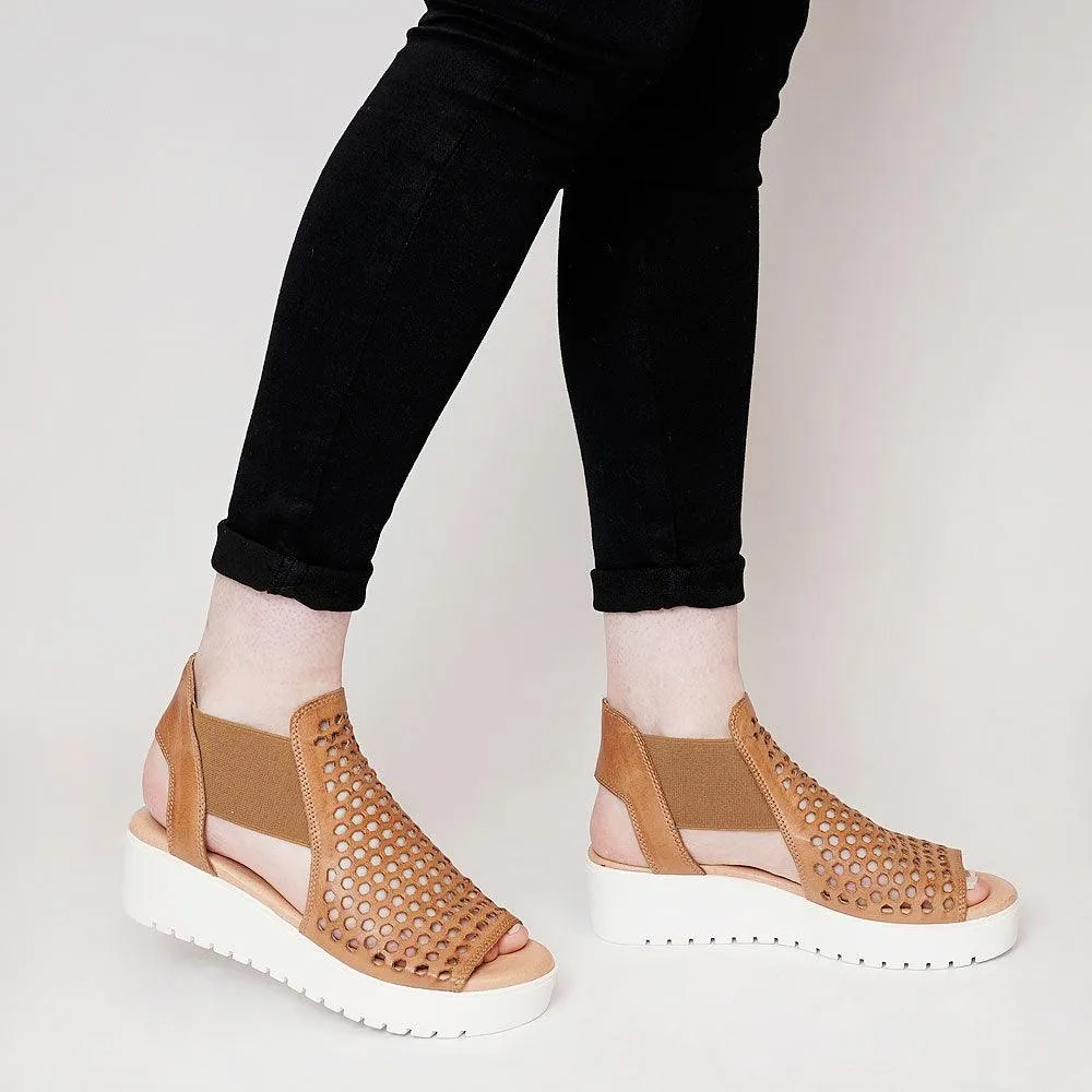 Odeya Dark Tan Leather Sandals