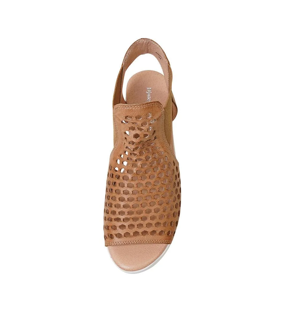 Odeya Dark Tan Leather Sandals