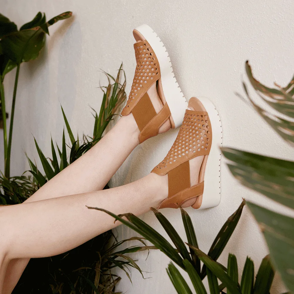 Odeya Dark Tan Leather Sandals