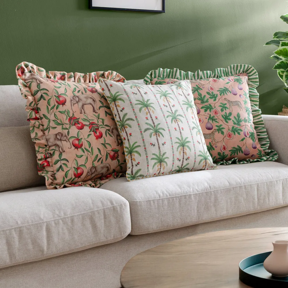 Okara Palm Printed Cushion Multicolour