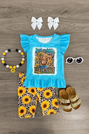 "Just A Little Moody" Sunflower Short Set