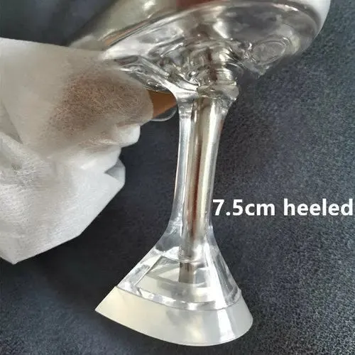 Rivet-Accented Transparent PVC Gladiator Heels for Women
