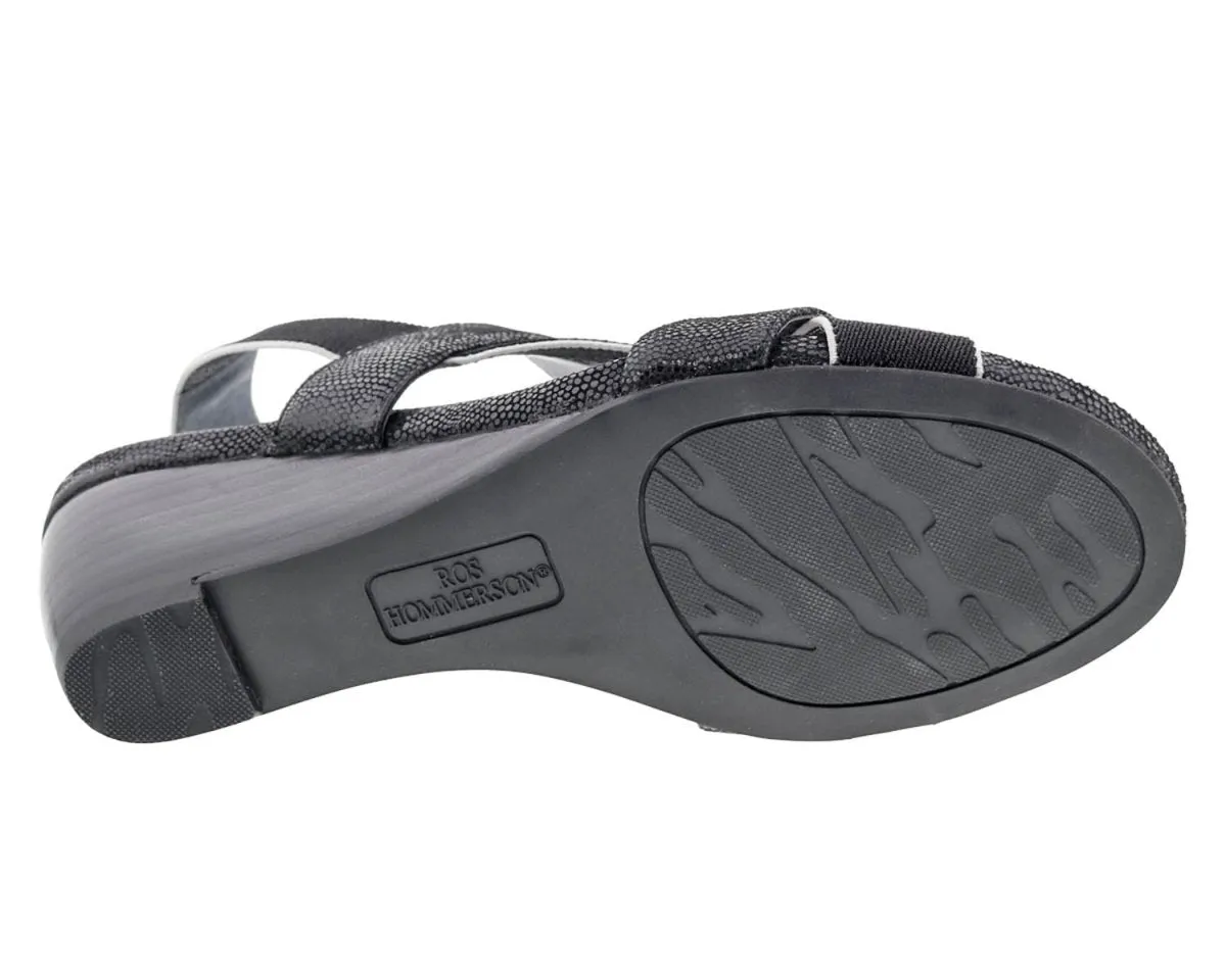 Ros Hommerson Wynona Women's Stretch Fabric Straps Sandal In Black Combo