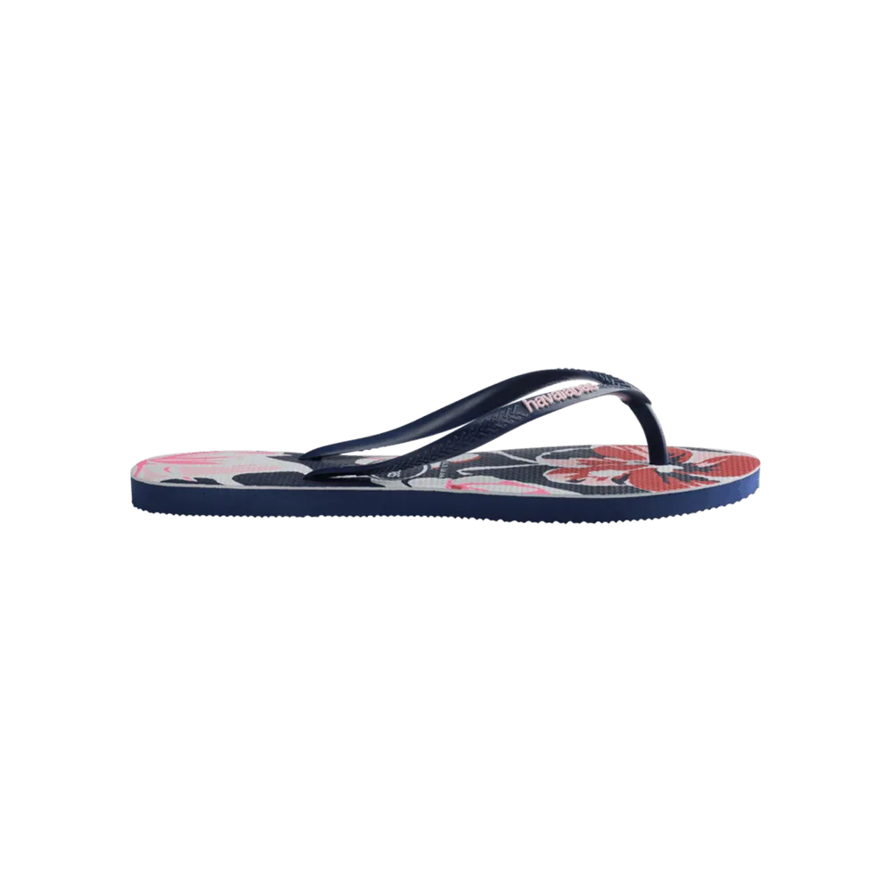 Slim Floral Basic Flip Flops