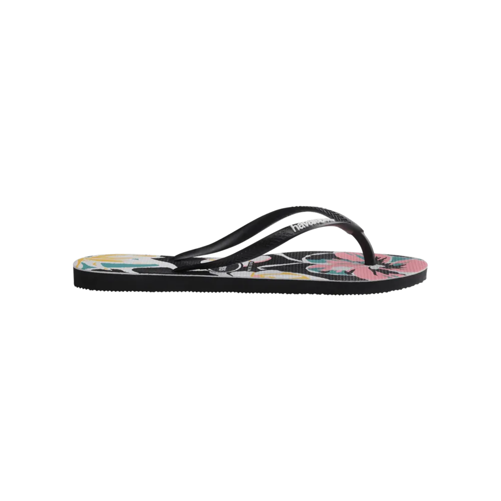 Slim Floral Basic Flip Flops