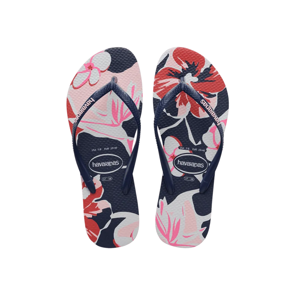 Slim Floral Basic Flip Flops
