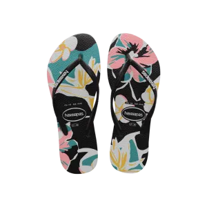 Slim Floral Basic Flip Flops