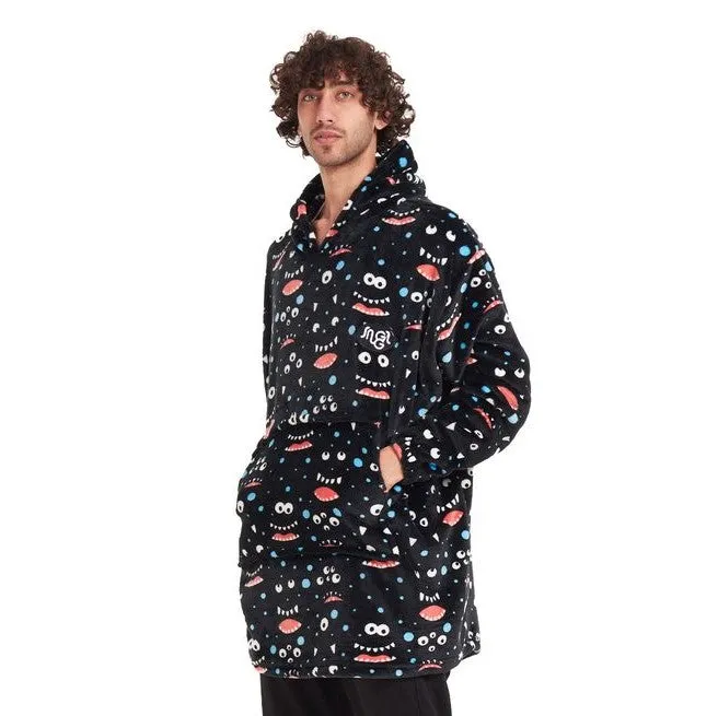 Snuggs Blanket Hoodie Black monster
