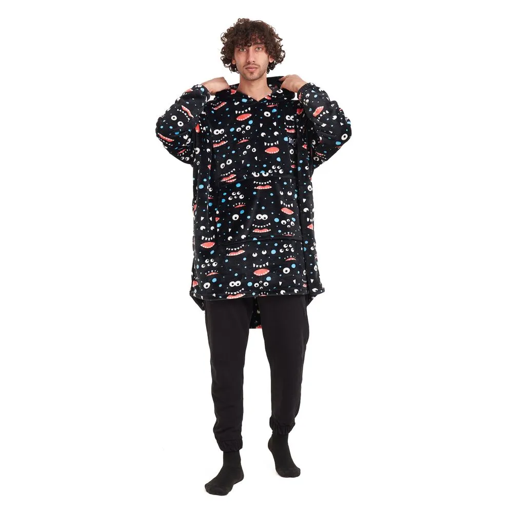 Snuggs Blanket Hoodie Black monster