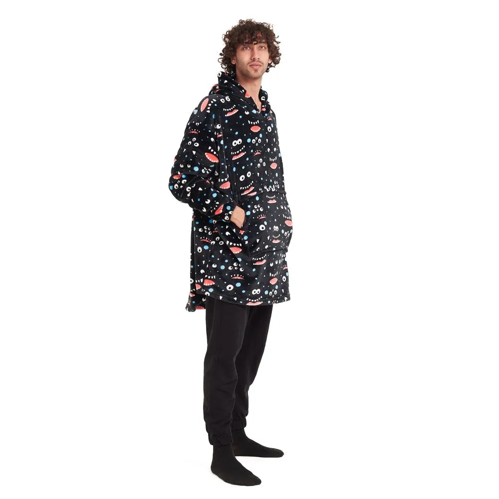 Snuggs Blanket Hoodie Black monster