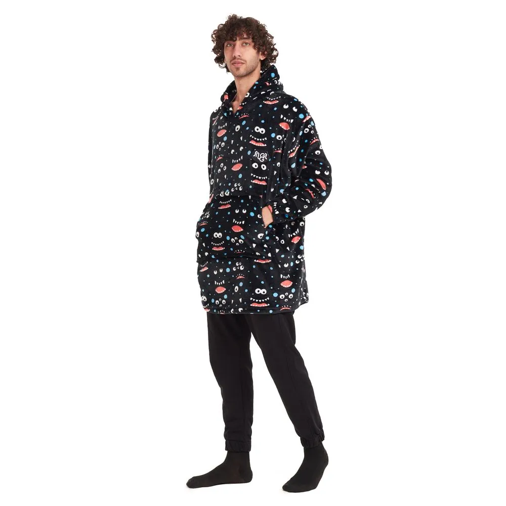 Snuggs Blanket Hoodie Black monster