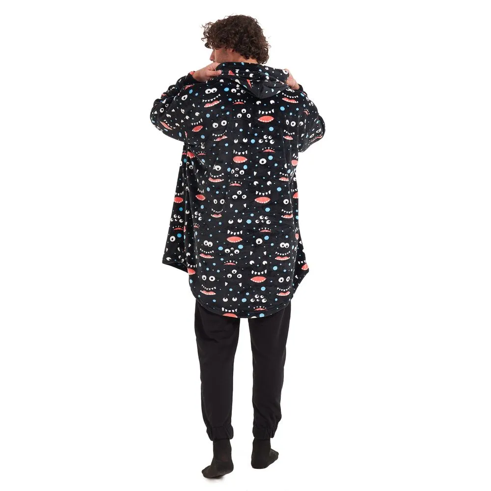 Snuggs Blanket Hoodie Black monster
