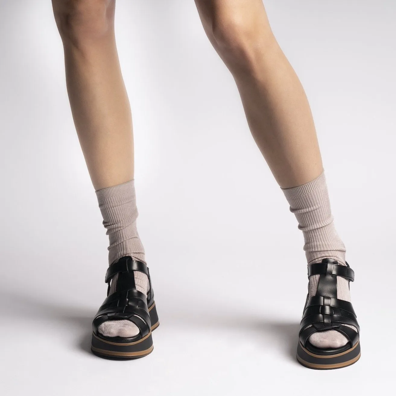 Stella Black Gladiator Chunky Sandals