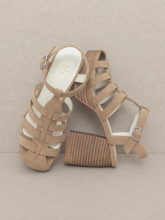 Sweet Gladiator Platform Sandal with Rounded Toe