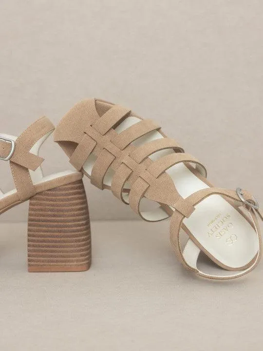 Sweet Gladiator Platform Sandal with Rounded Toe
