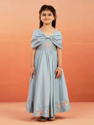 VASTRAMAY Girls' Aqua Gown
