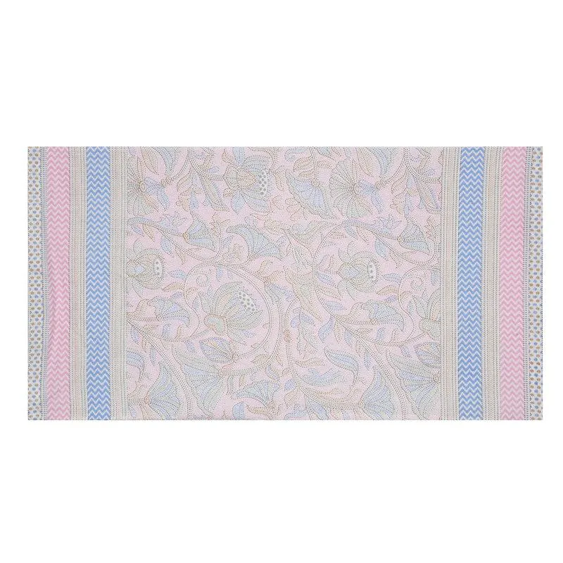 Viya Flora Diwan Set (Light Pink & Blue) - Six Piece Set