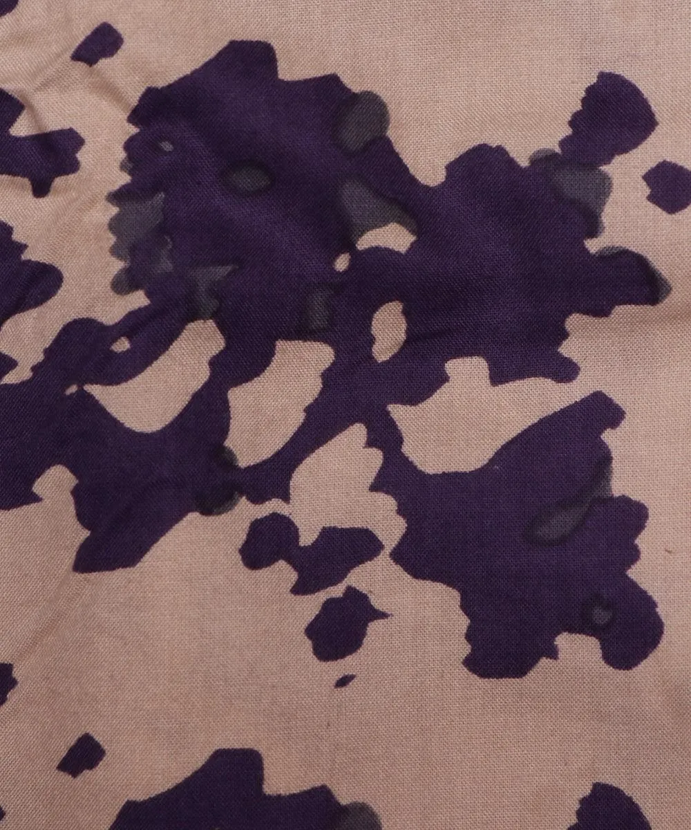 White and Purple Tie-Dye Print Rayon Fabric