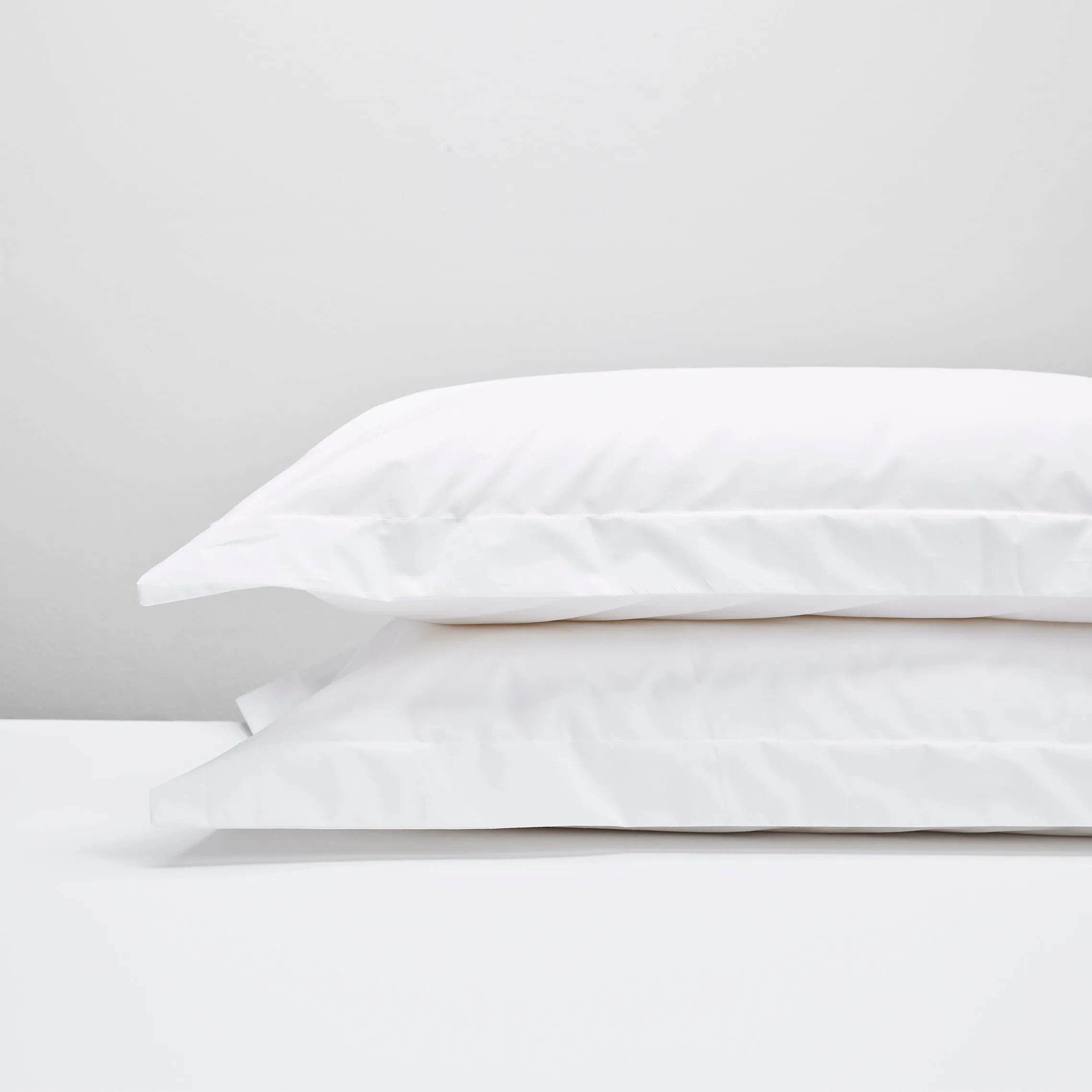 White Cotton Pillowcases - Oxford