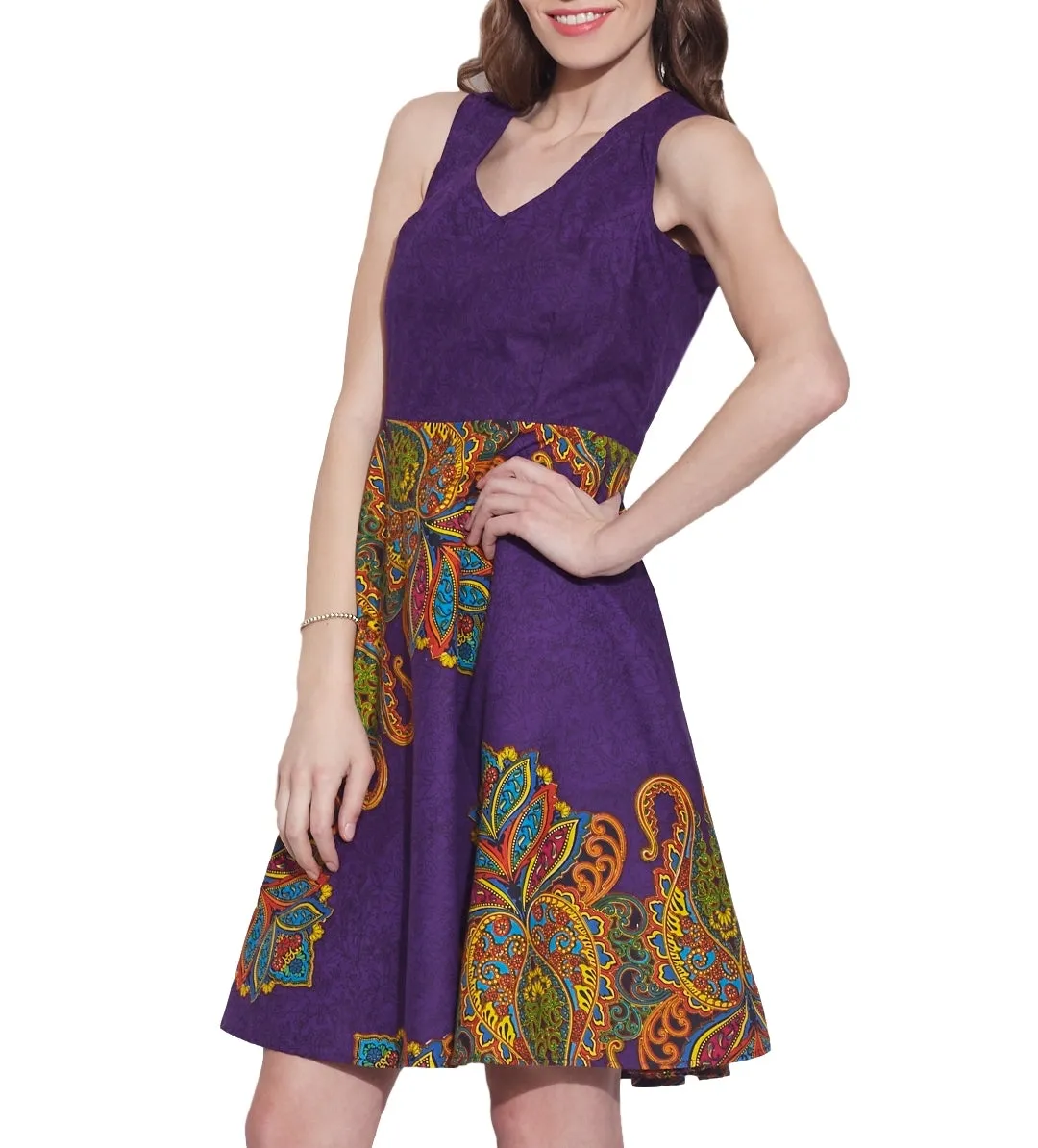 Women Apparels Cotton Printed Dress,Machine Washable,W-CPD38-1625, Size-38 Inch